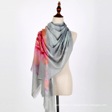 Мода высокое качество цветочный узор цифровой печать шелковые шарфы